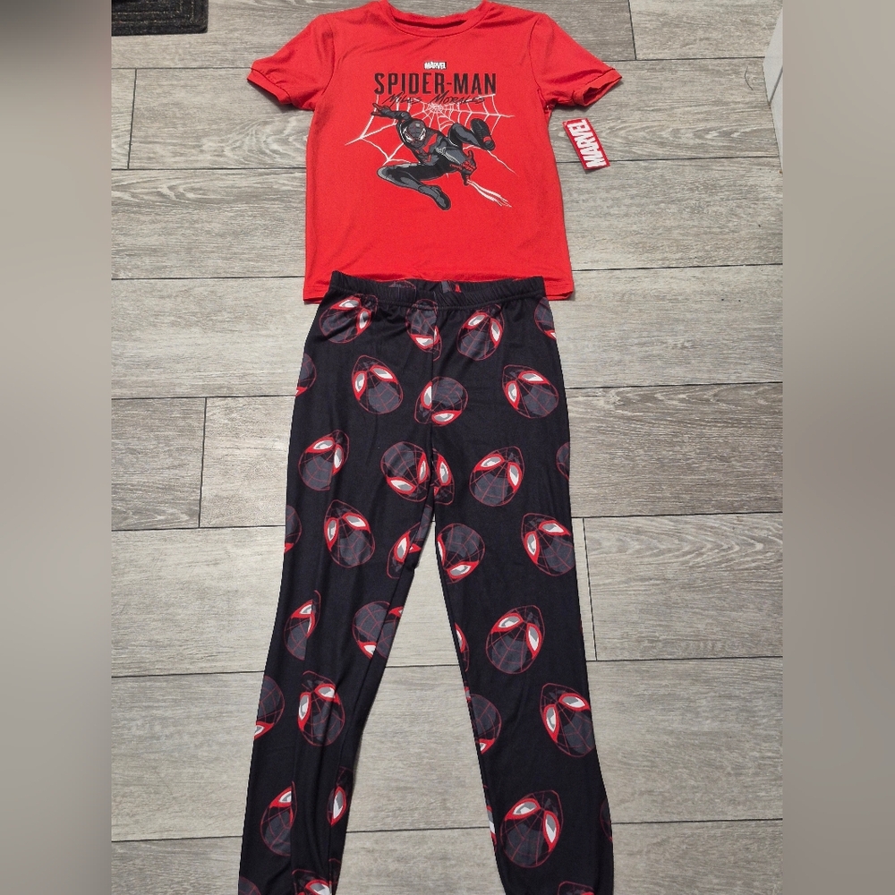 New Marvel Spider-Man Red and Black Short Sleeve Pajama Set for Kids